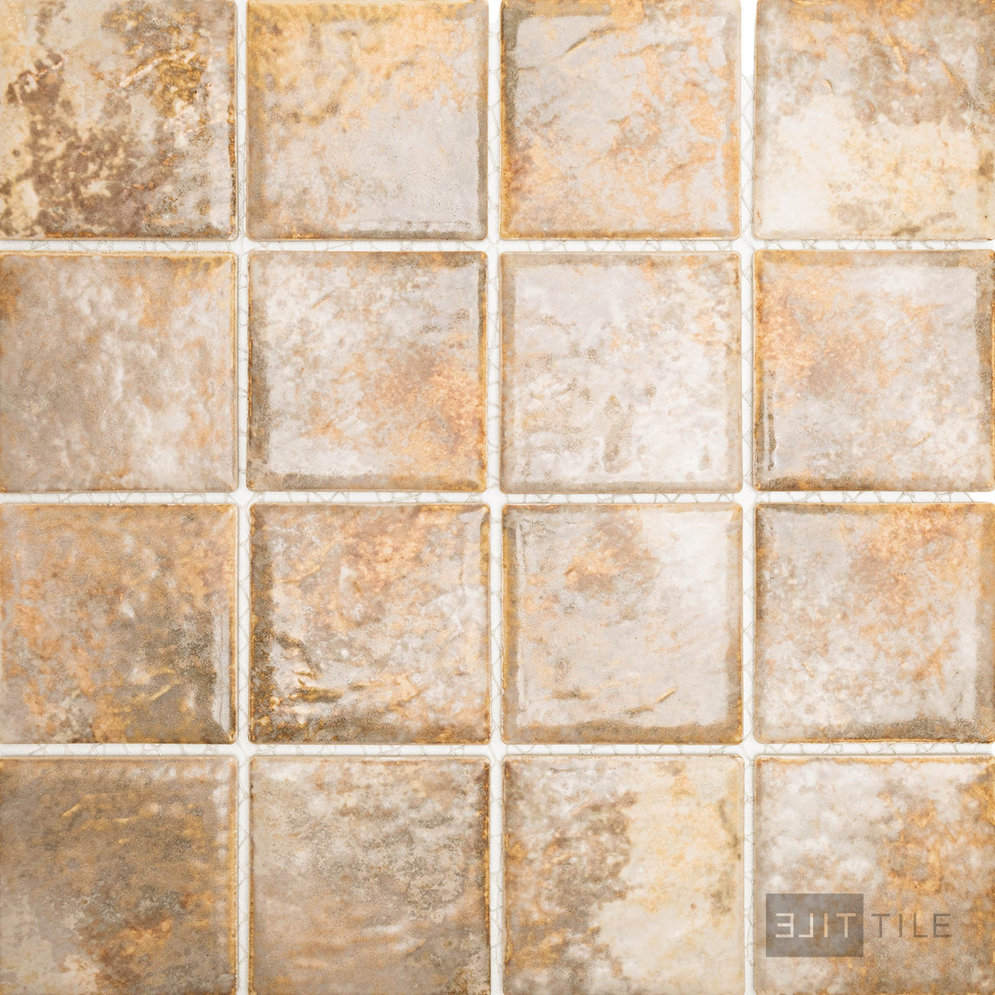 Joya 3X3 Square Gold Semi Gloss Mosaic