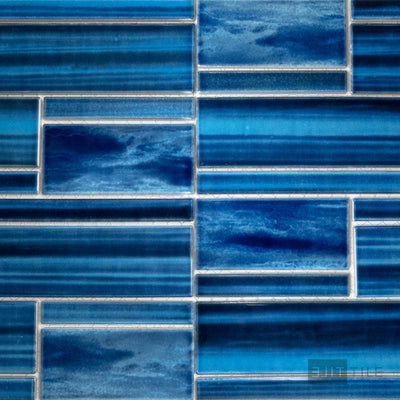 Omega Randomblock Rectangle Blue Horizon Glossy Mosaic