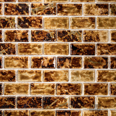 Licata 1-1/8X2-1/4 Rectangle Onyx Gold Glossy Mosaic