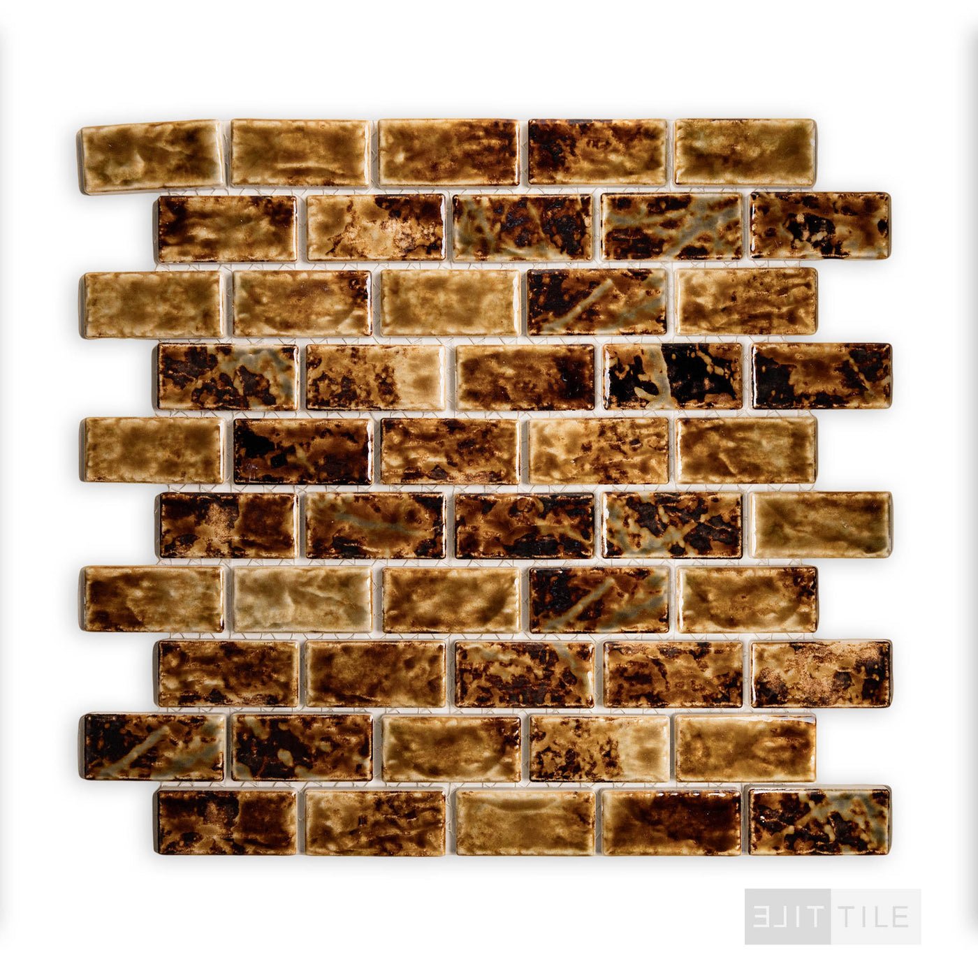 Licata 1-1/8X2-1/4 Rectangle Onyx Gold Glossy Mosaic