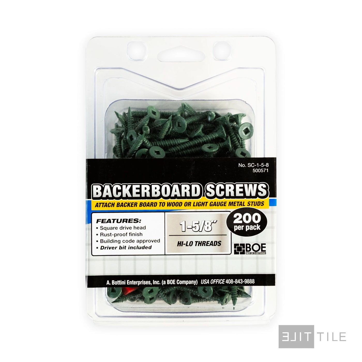 Cement Board 200pk 1-5/8" Screws