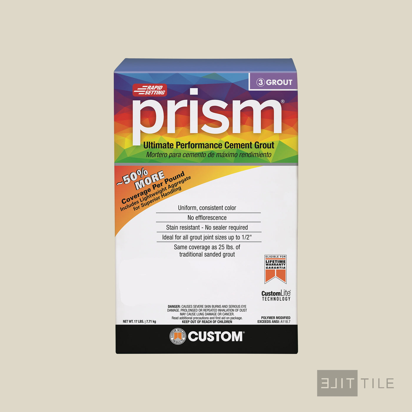 Prism Ultimate Performance Cement Grout 17 Lb. Bx #11 Snow White