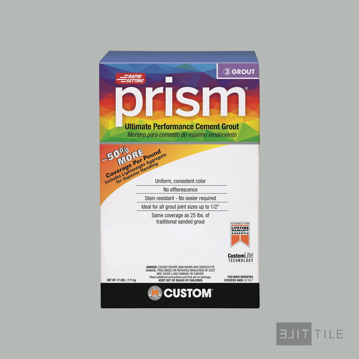 Prism Ultimate Performance Cement Grout 17 Lb. Bx #115 Platinum