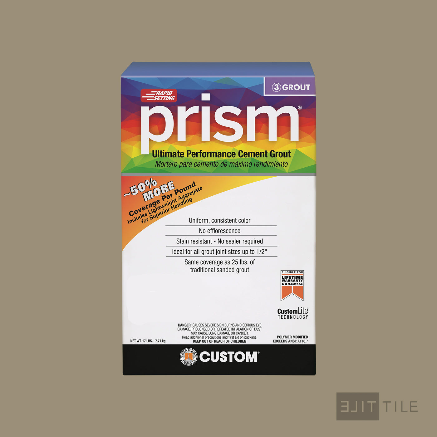 Prism Ultimate Performance Cement Grout 17 Lb. Bx #145 Light Smoke