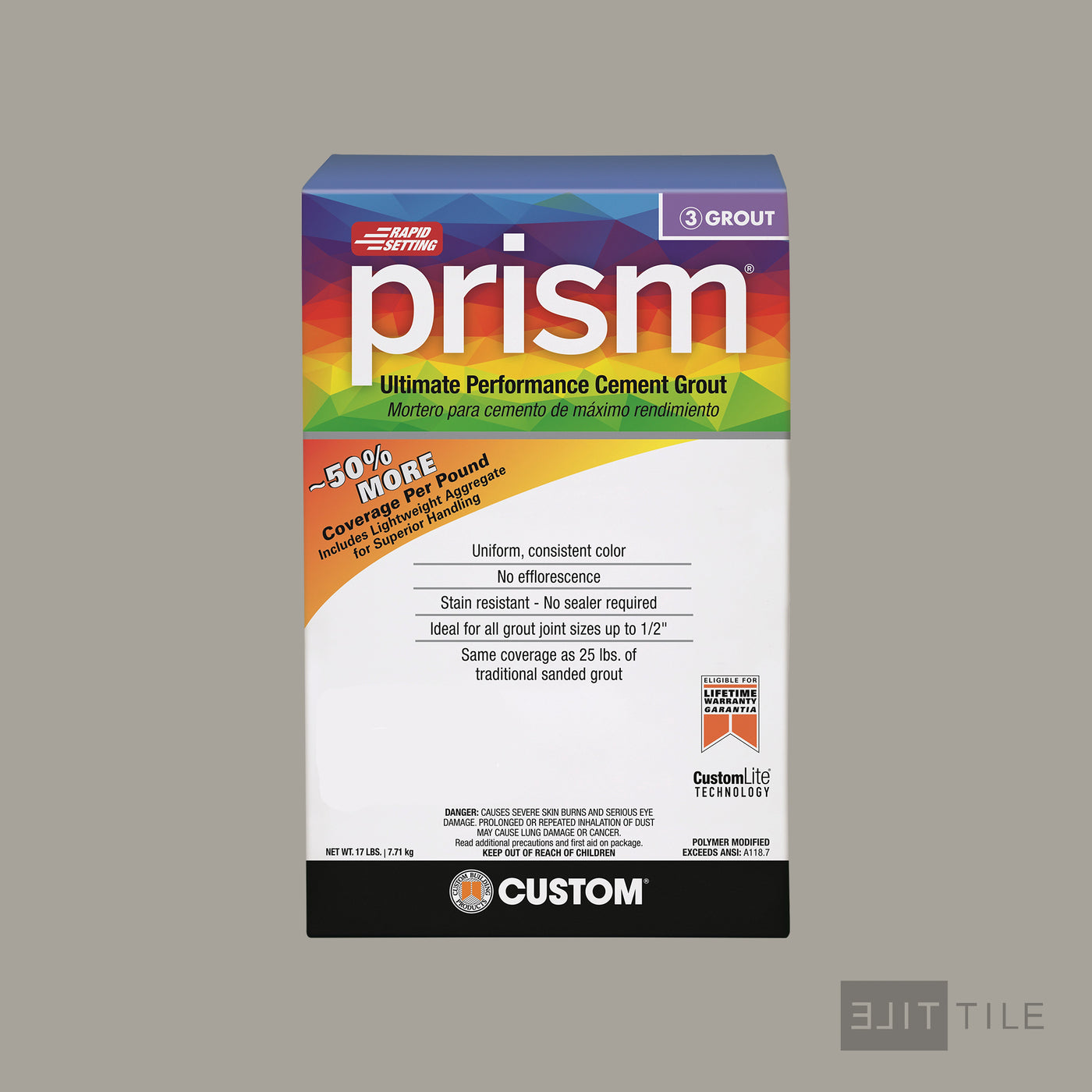 Prism Ultimate Performance Cement Grout 17 Lb. Bx #543 Driftwood