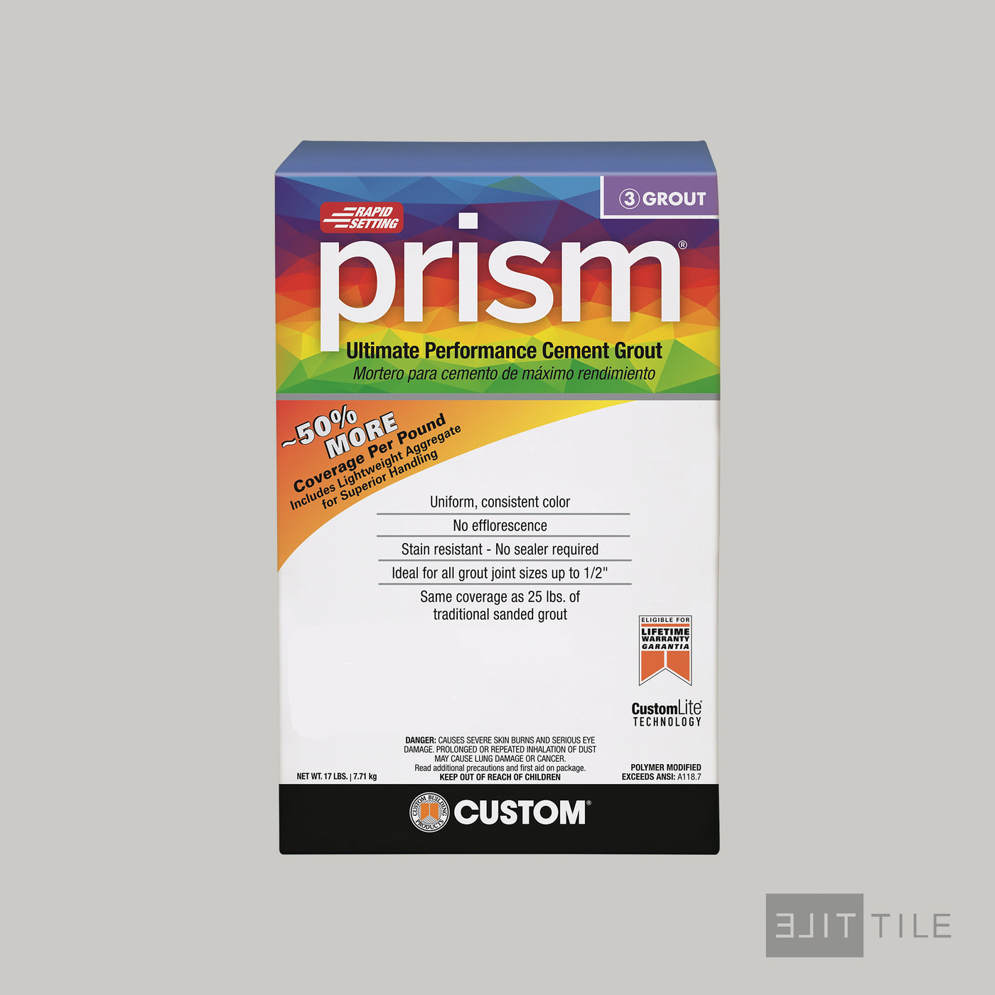 Prism Ultimate Performance Cement Grout 17 Lb. Bx #544 Rolling Fog