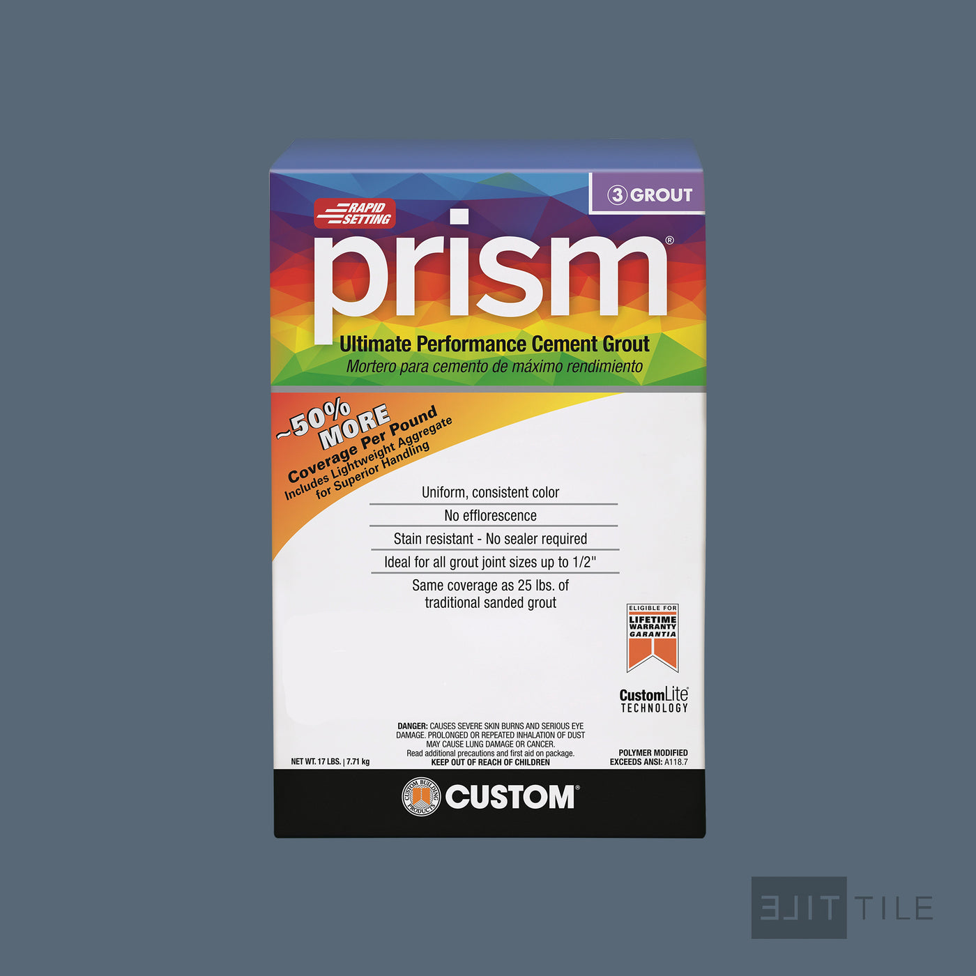 Prism Ultimate Performance Cement Grout 17 Lb. Bx #645 Steel Blue