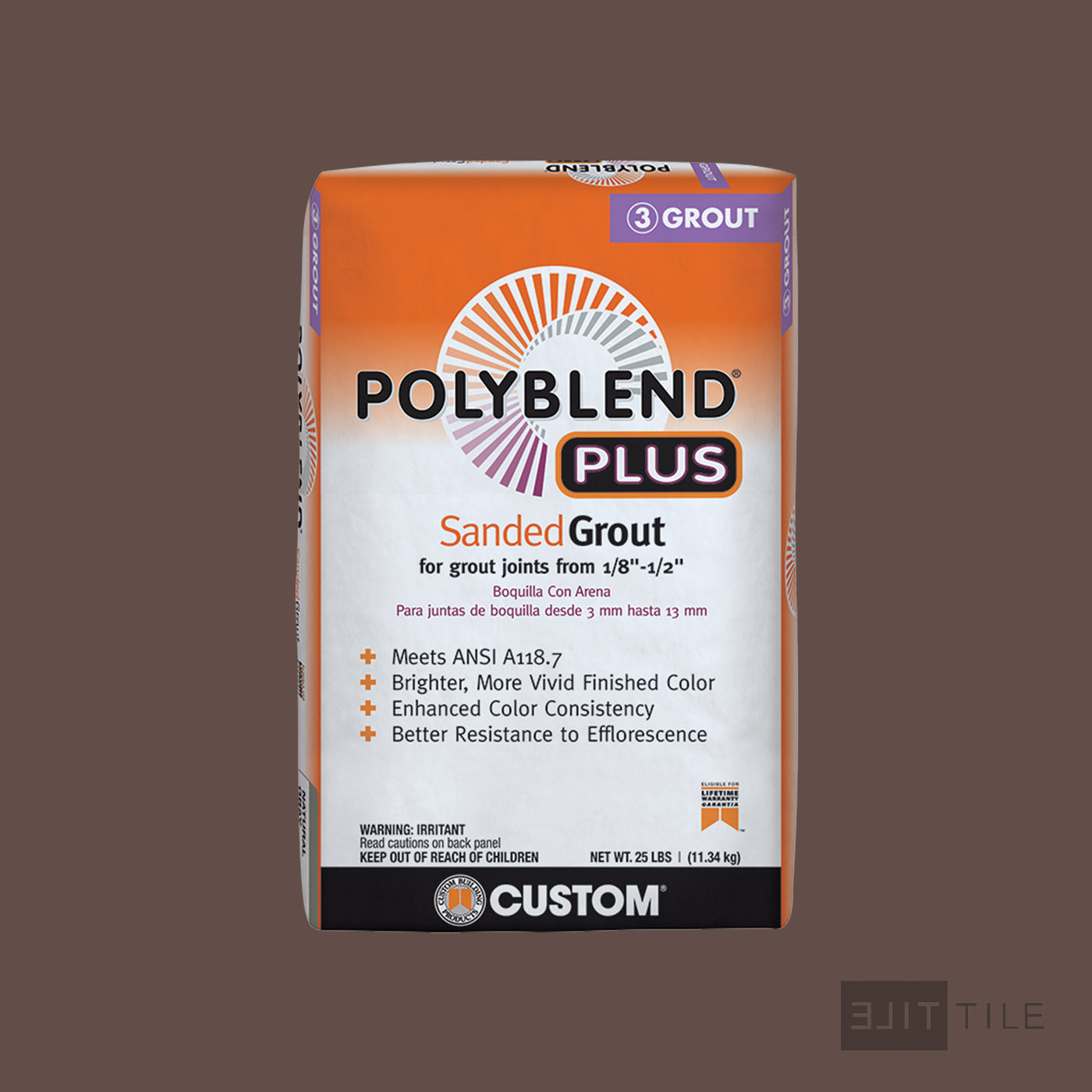 Polyblend Plus Sanded Tile Grout 25 Lb. Bag #95 Sable Brown