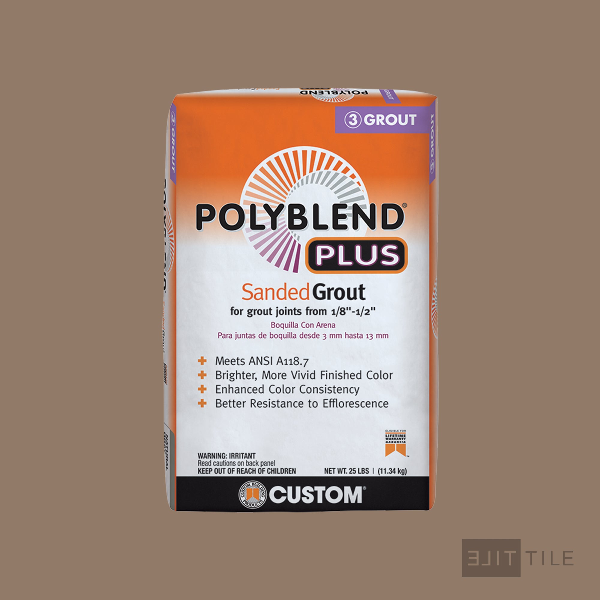 Polyblend Plus Sanded Tile Grout 25 Lb. Bag #105 Earth – Elit Tile