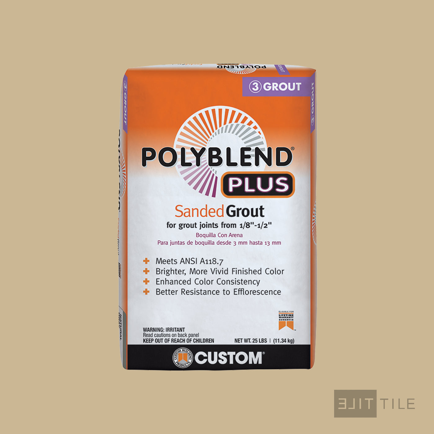 Polyblend Plus Sanded Tile Grout 25 Lb. Bag #122 Linen