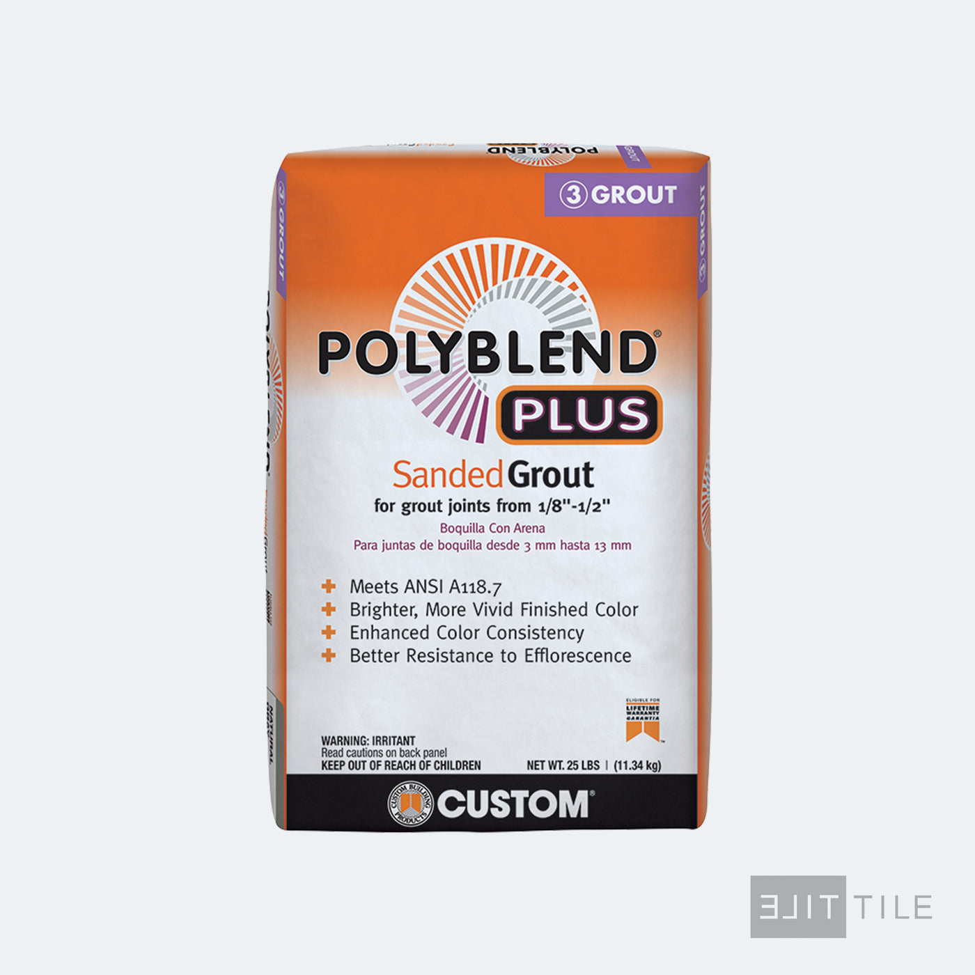 Polyblend Plus Sanded Tile Grout 25 Lb. Bag #641 Cool White