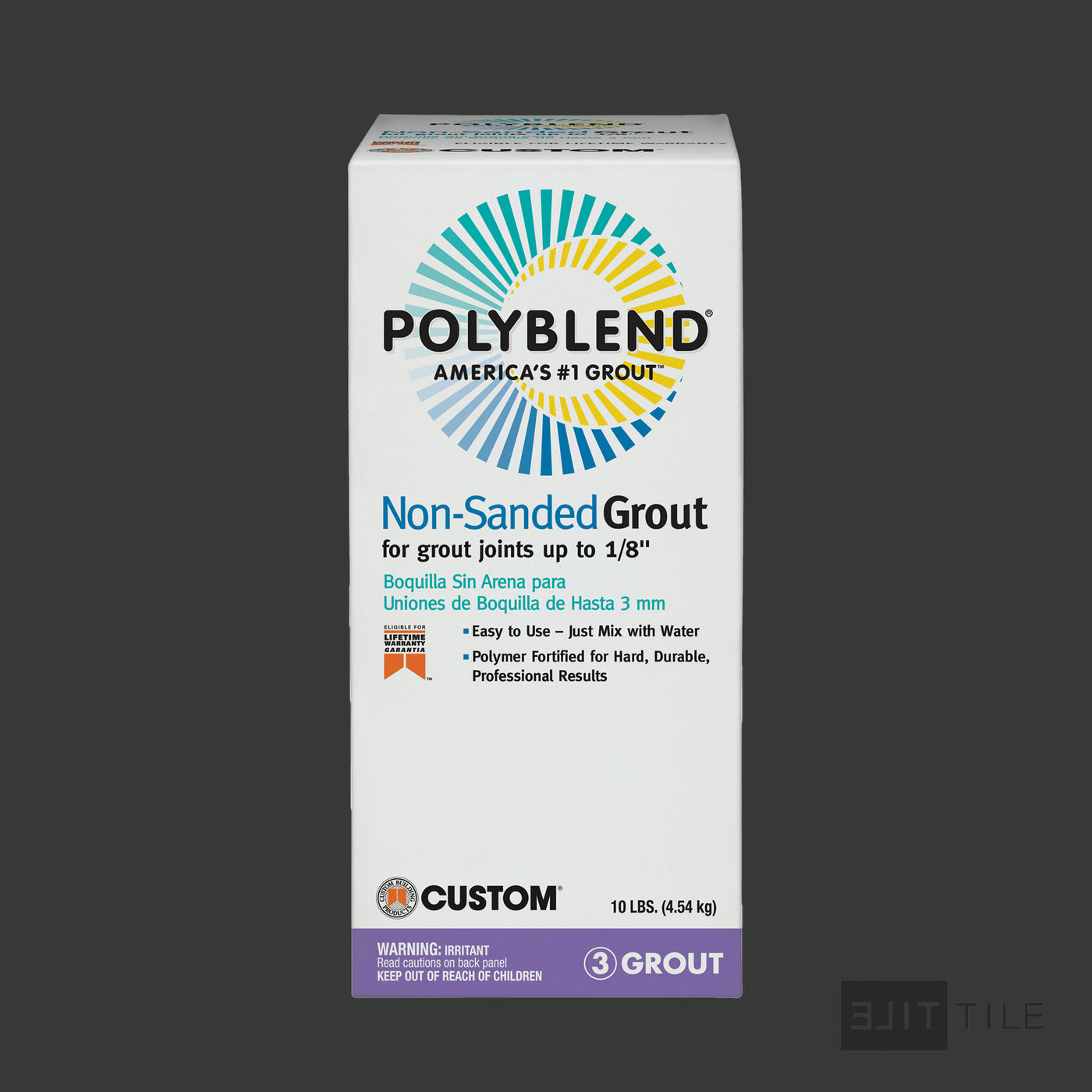 Polyblend Plus Non Sanded Tile Grout 10Lb #60 Charcoal