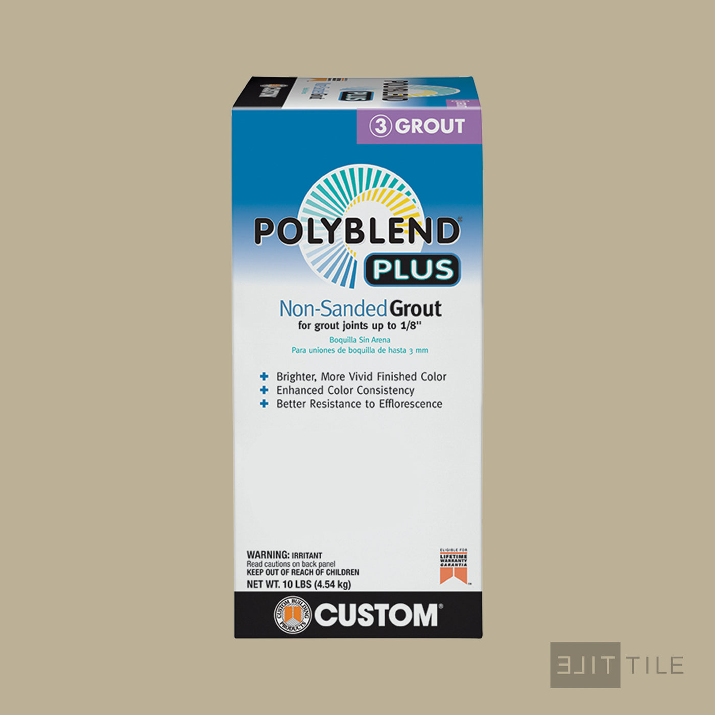 Polyblend Plus Non Sanded Tile Grout 10Lb #172 Urban Putty