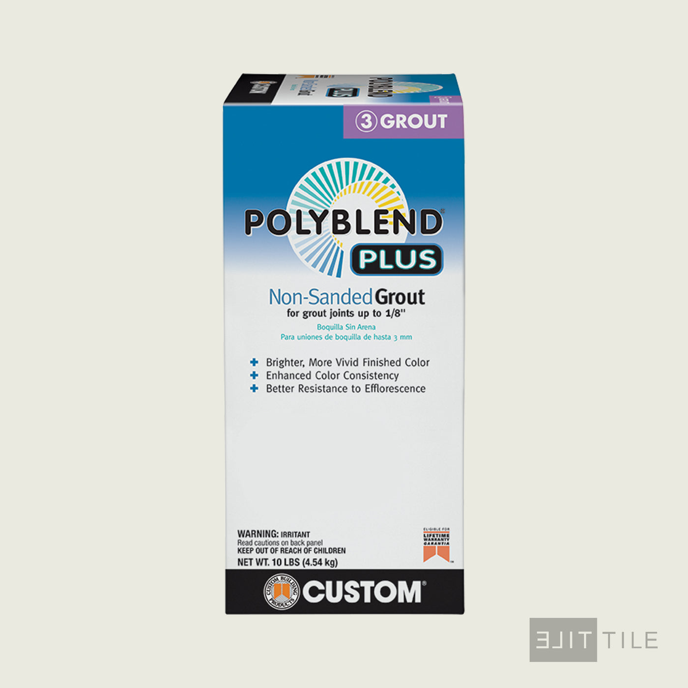 Polyblend Plus Non Sanded Tile Grout 10Lb #381 Bright White