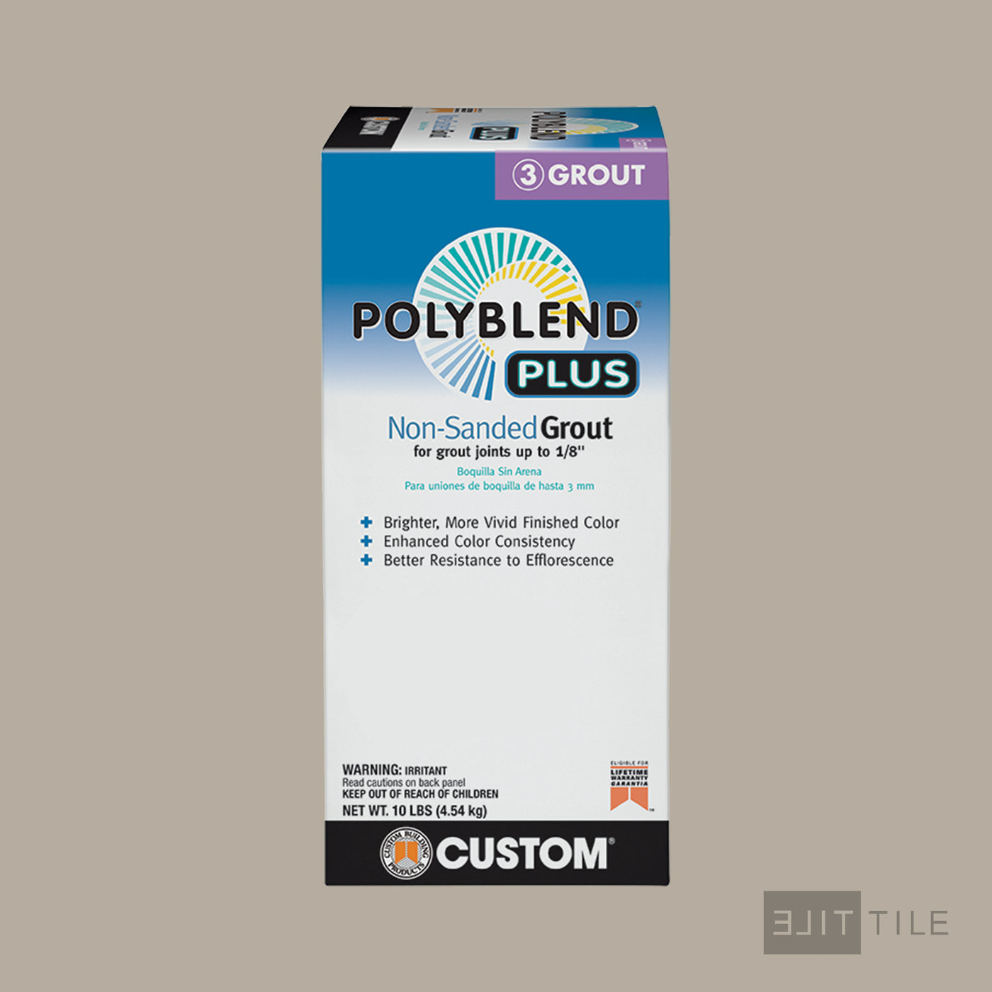 Polyblend Plus Non Sanded Tile Grout 10Lb #386 Oyster Gray