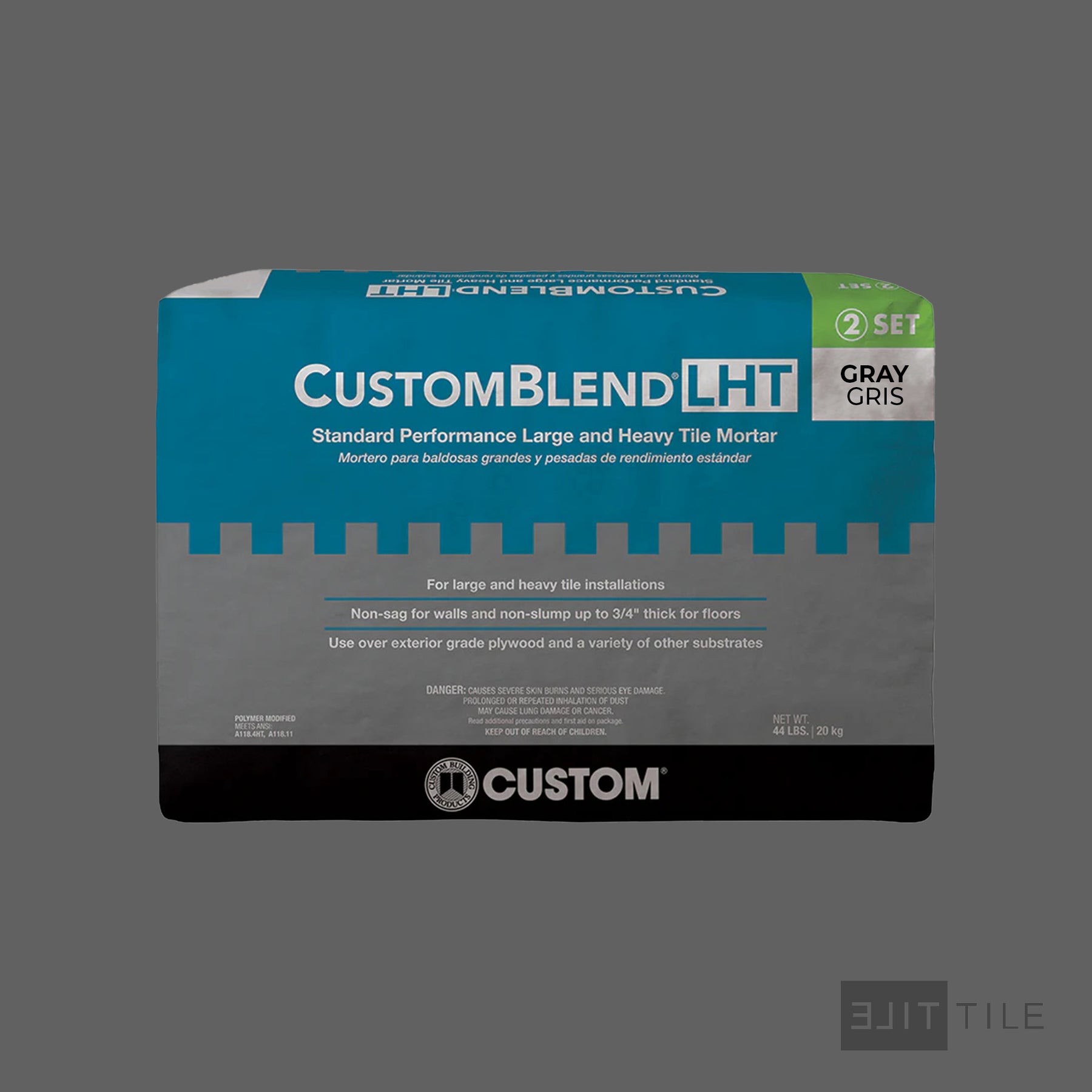Customblend LHT Mortar 44 Lb. Bag Gray – Elit Tile