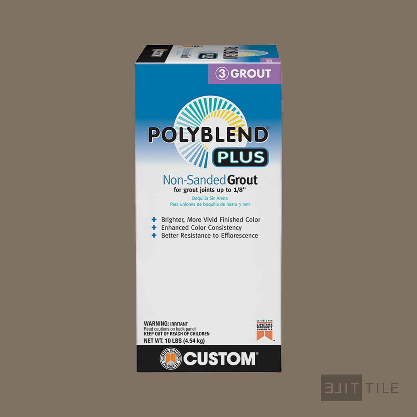 Polyblend Plus Non Sanded Tile Grout 10Lb #541 Walnut