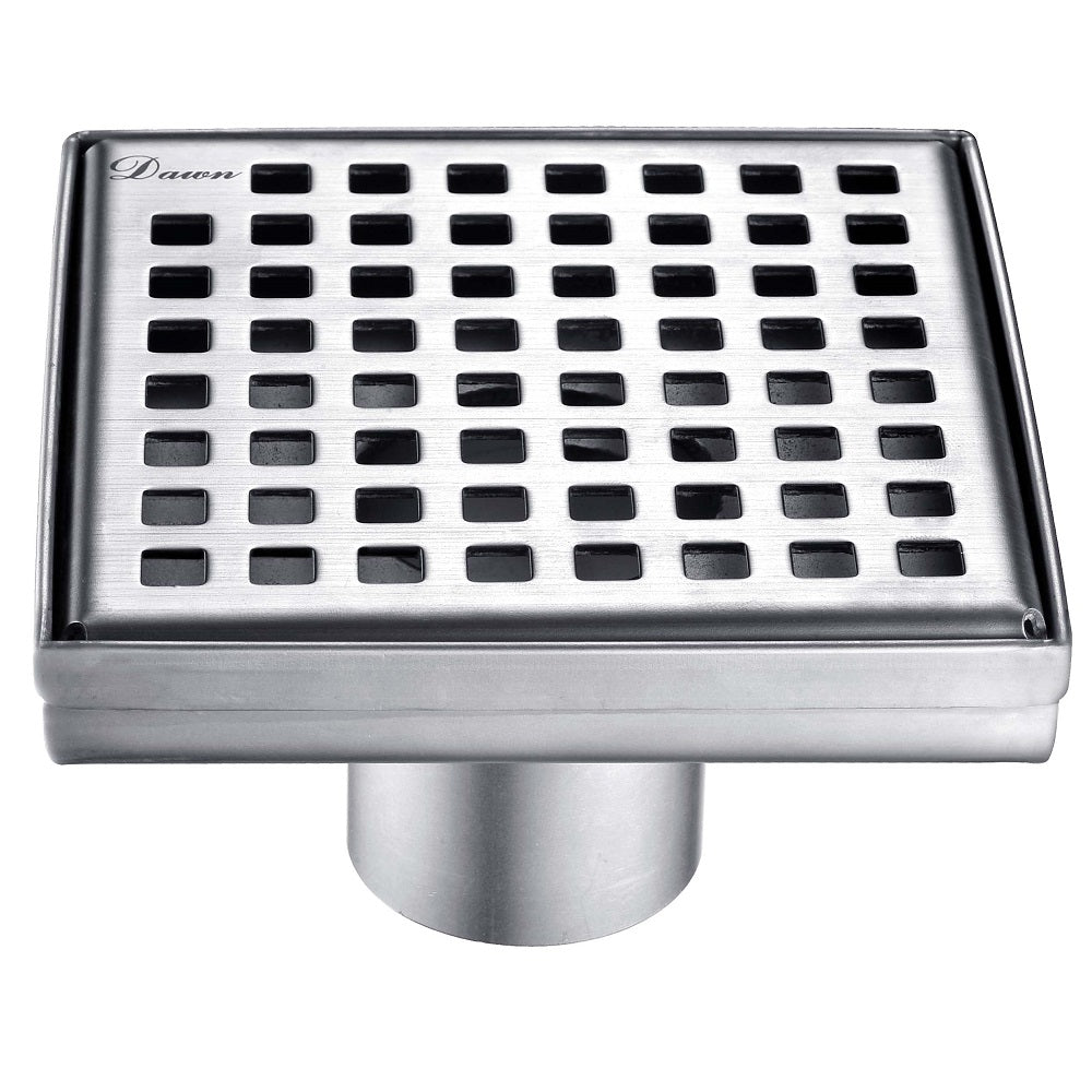 Brisbane Shower Square Drain - 9G 304 Type Stainless Steel Polished Satin Finish 5-1/4"LX5-1/4"WX3-1/8"D