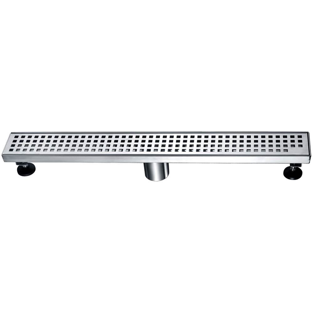 Brisbane River Shower Linear Drain - 14G 304Type Stainless Steel Matte Gold Finish 24"Lx3"Wx3-1/8"D