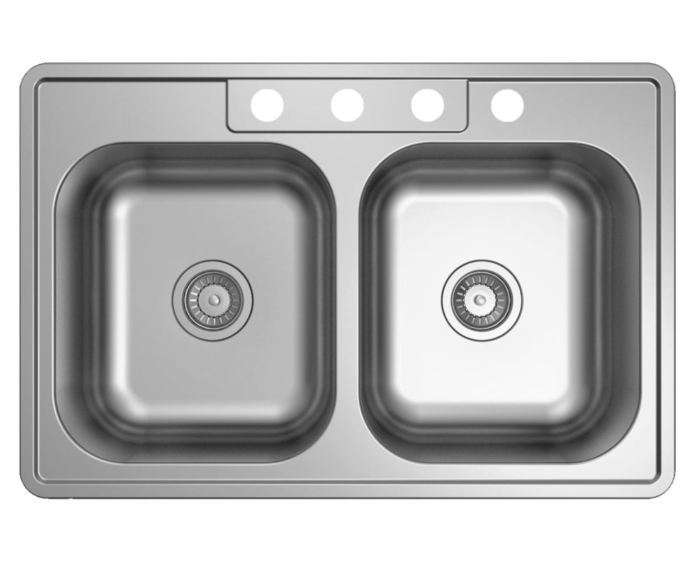 Double Bowl Drop In Sink SM560-820D Stainless Steel 33X22