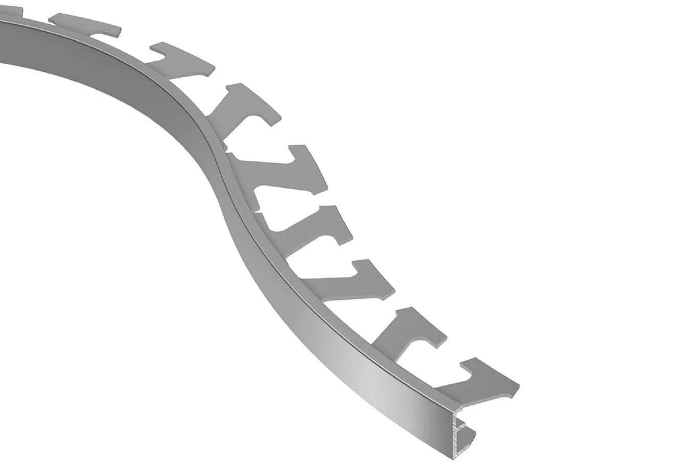 Schiene-Radius Edge Trim Alum Non-Anodized 1/2 in R/A125