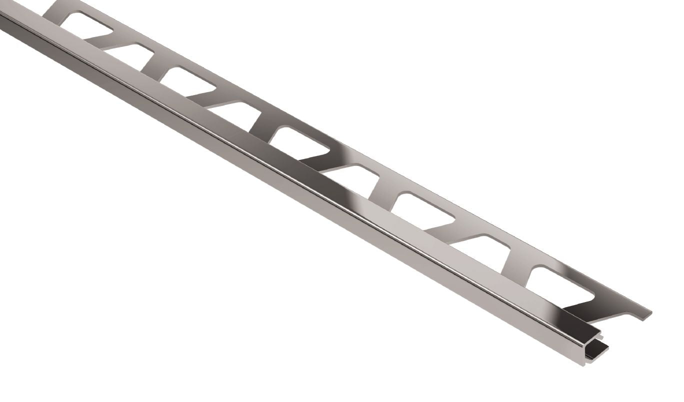 Quadec Square Edge Trim Alum Polished Chrome Anodized 3/8 in Q100ACG