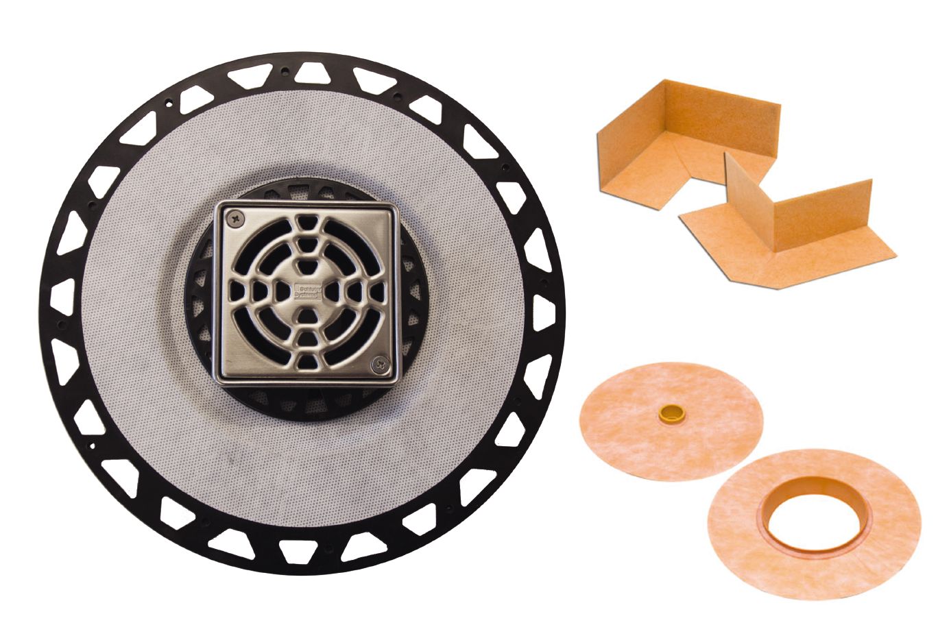 Kerdi-Drain Abs 2" Flange / 4" Grate Stn Steel Stainless Steel Flange & Grate Kit