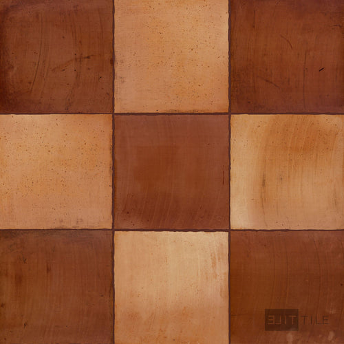 Fuego 9x9 Checkerboard R11 Matte Porcelain Tile in Antic and Teja