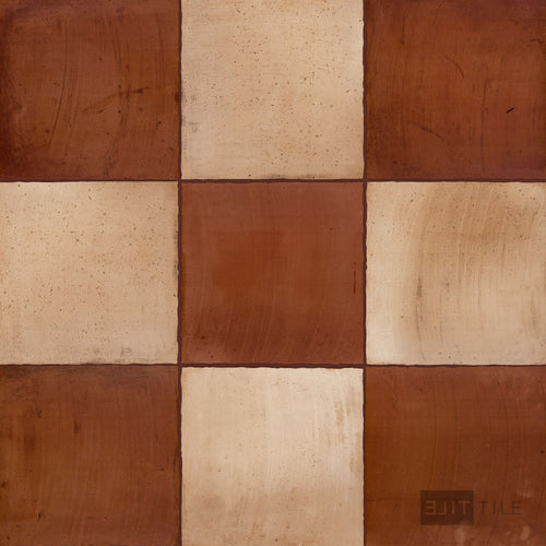 Fuego 9x9 Checkerboard R11 Matte Porcelain Tile in Natural and Teja
