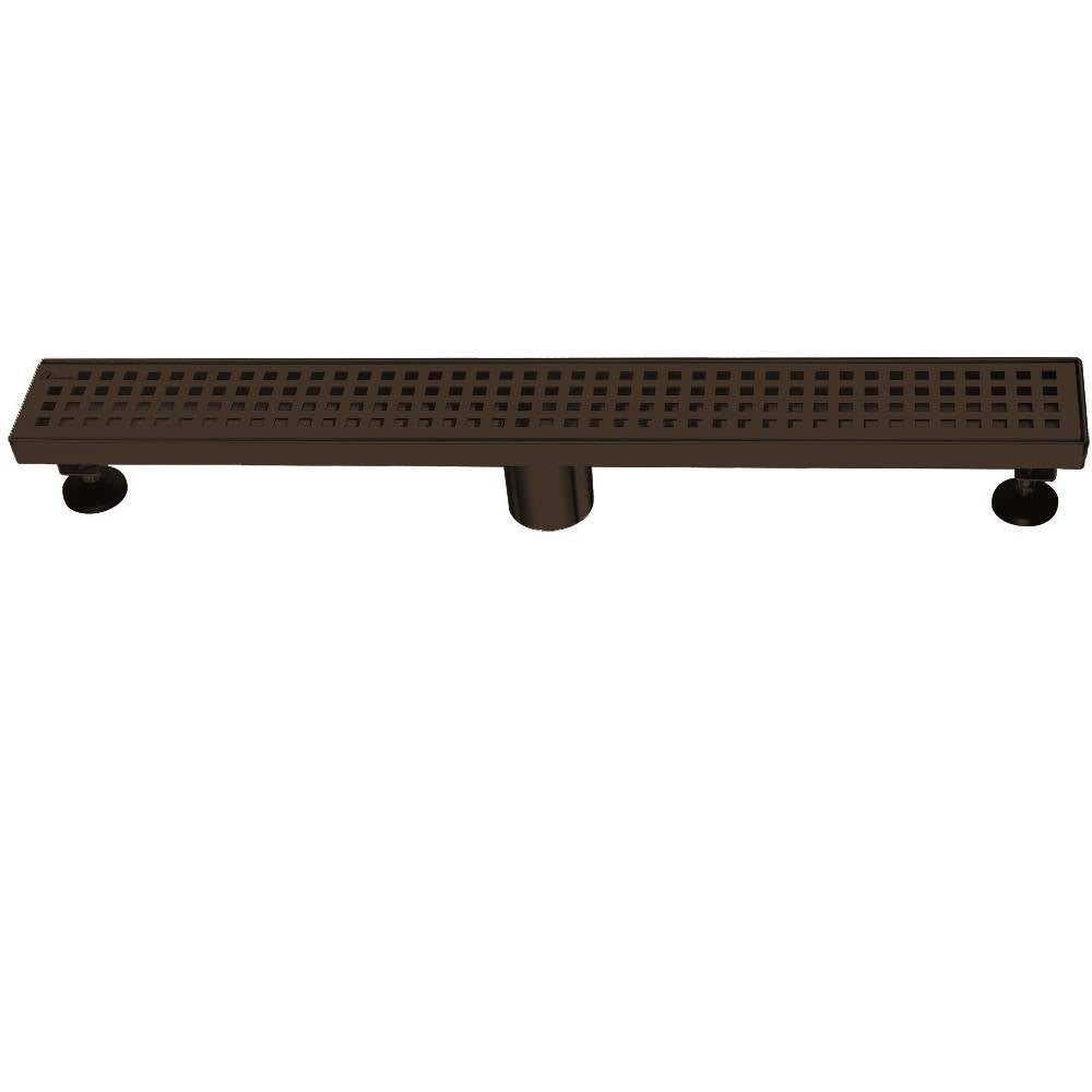 Brisbane River Shower Linear Drain - 14G 304Type Stainless Steel Matte Black Finish 24"Lx3"Wx3-1/8"D LBE240304MB