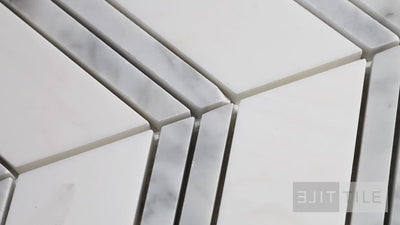 Bianco Dolomite Mosaics Chevron Marble Mosaic Misc. 0 Polished