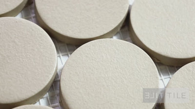 Makoto 2" Round Tatami Beige Matte Mosaic