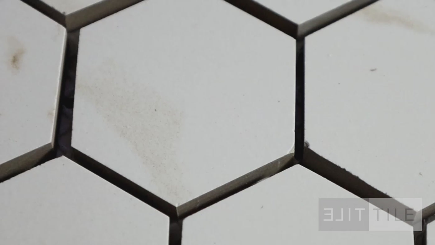 Eden 2X2 Hexagon Porcelain Mosaic 12X12 Calacatta Matte