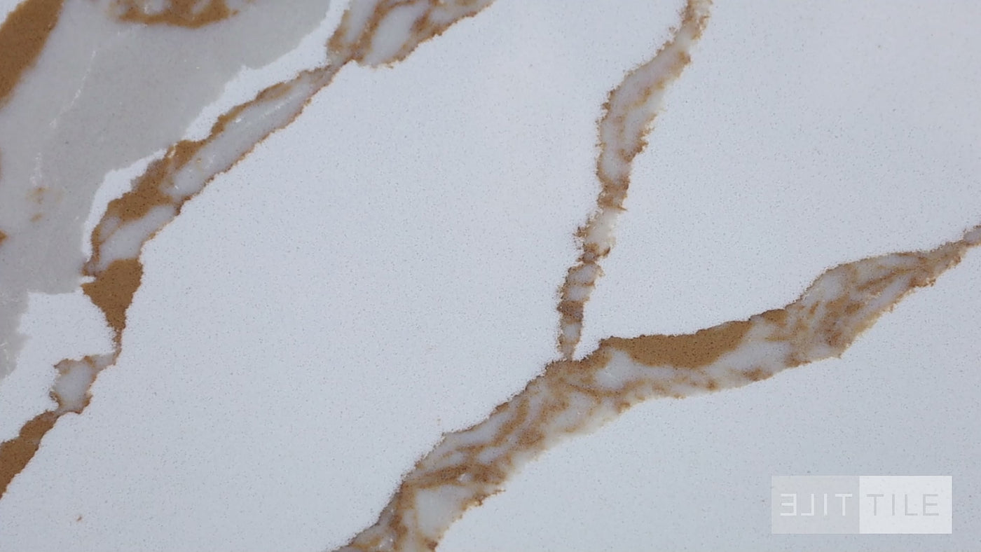 QUARTZ STONE LEFT SLAB 9'X2' SAHARA GOLD POLISHED PRIMARY VIDEO